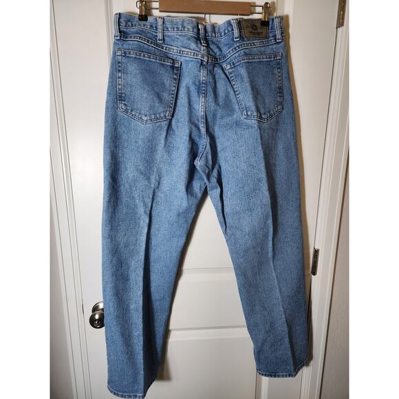 WRANGLER Blue Medium Wash Relaxed Fit Western Casual Jeans SZ 38x30 - Picture 2 of 8